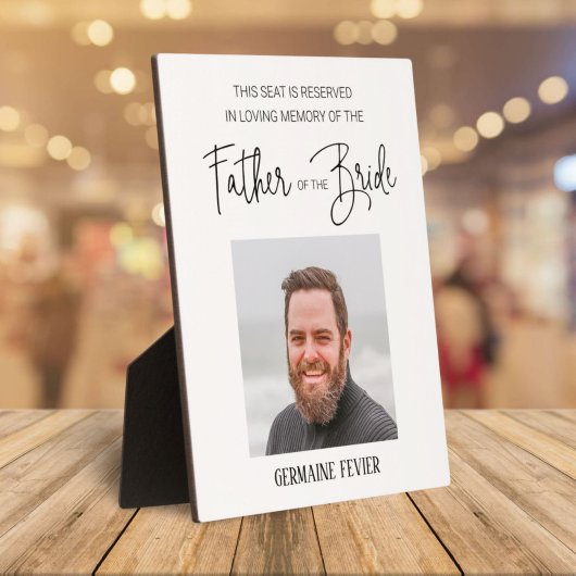 Gedenkteken Vader van de bruid Foto Save A Seat We Fotoplaat