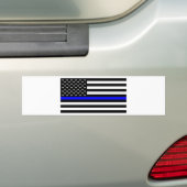Gedenkteken van de vlag van de politie van de Thin Bumpersticker (Op auto)