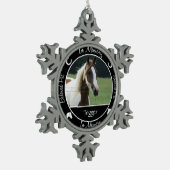 Gedenkteken - Verlies van paard - Aangepaste foto  Tin Sneeuwvlok Ornament (Links)