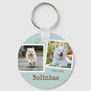 Gedenkteken verloren foto Dog Paw Print Cute Afbee Sleutelhanger