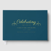 Gedenkteken "Viering van het leven" Folie, blauw Gastenboek (Voorkant)