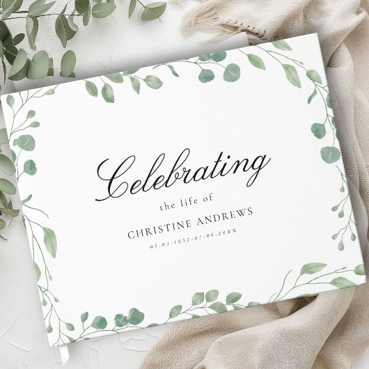 Gedenkteken "Viering van het leven" van Eucalyptus Gastenboek