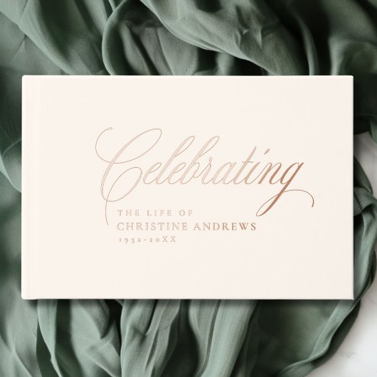 Gedenkteken "Viering van het leven van" Folie, Bei Gastenboek