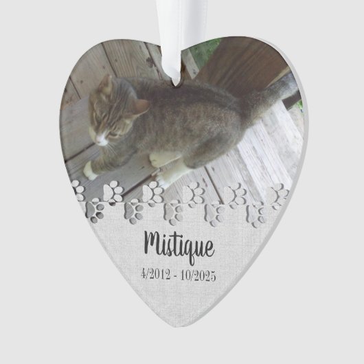 Gedenkteken voor huisdieren Geliefde herinnering Ornament (voorkant)