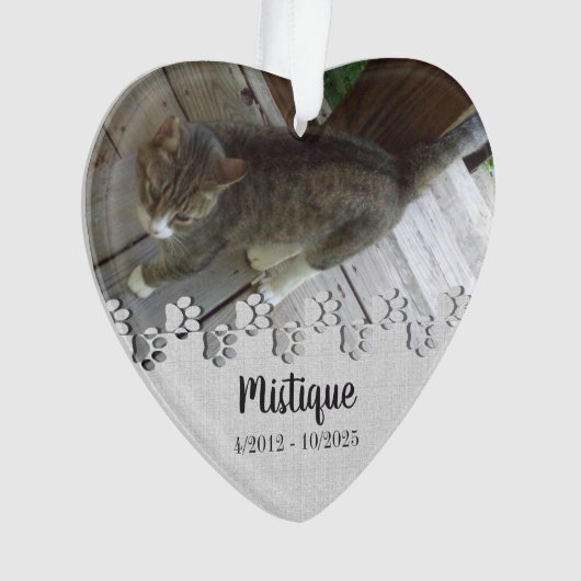 Gedenkteken voor huisdieren Geliefde herinnering Ornament (voorkant)