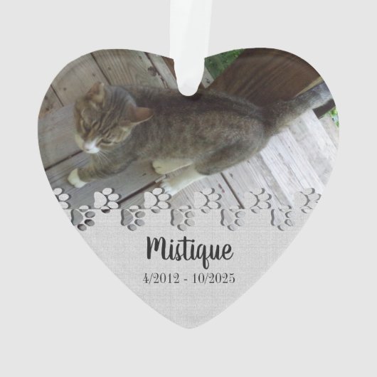 Gedenkteken voor huisdieren Geliefde herinnering Ornament (achterkant)