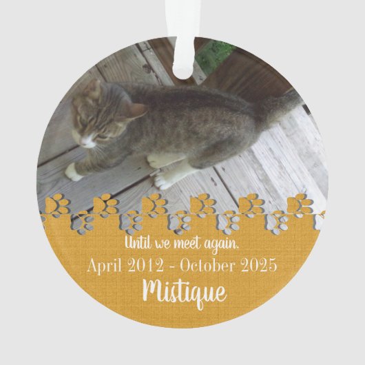 Gedenkteken voor huisdieren Geliefde herinnering Ornament (achterkant)