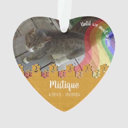 Gedenkteken voor huisdieren Geliefde herinnering Ornament (achterkant)