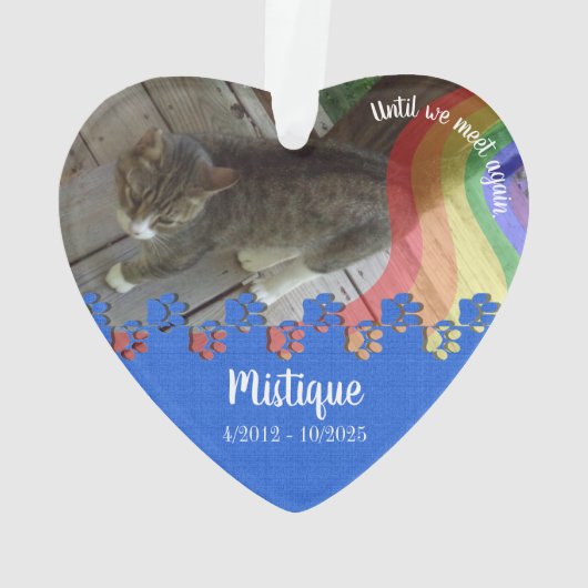 Gedenkteken voor huisdieren Geliefde herinnering Ornament (achterkant)