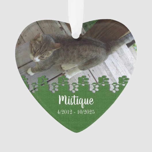 Gedenkteken voor huisdieren Geliefde herinnering Ornament (voorkant)