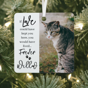 Gedenkteken voor huisdieren - Gepersonaliseerde fo Metalen Ornament