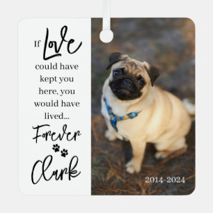 Gedenkteken voor huisdieren - Gepersonaliseerde fo Metalen Ornament