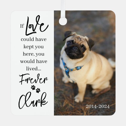 Gedenkteken voor huisdieren - Gepersonaliseerde fo Metalen Ornament (Voorkant)