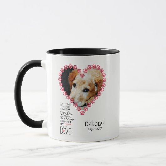 Gedenkteken voor huisdieren mok (Links)