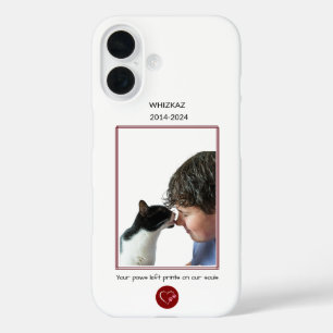 Gedenkteken voor huisdieren "Poten links afdrukken iPhone 16 Hoesje
