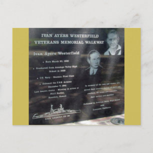 Gedenkteken voor Ivan Ayers Westerfield (1920-1941 Briefkaart