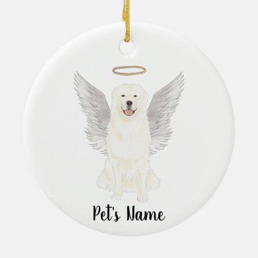 Gedenkteken voor sympathie met Pyreneese herdersho Keramisch Ornament (Achterkant)