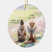 Gedenkteken voor vrouw en hond keramisch ornament (Links)