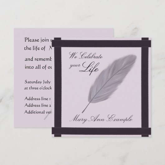  gedenkteken / wake / levende begrafenis kaart (Voorkant / Achterkant)