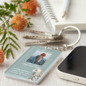 Gedenkteken Waterverf Barn Owl Bird Sleutelhanger (Voorkant Rechts)