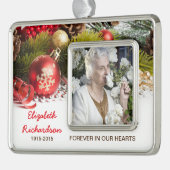 Gedenktekenfoto Kerstvakantie Decoraties Verzilverd Omlijst Ornament (Links)