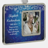 Gedenktekenfoto Sjabloon Kerst Kerstblauw Verzilverd Omlijst Ornament (Rechts)