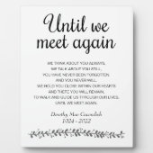 Gedenkteksten Tot We Elkaar Weer Zien Funeral Poem Fotoplaat (Voorkant)