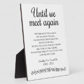 Gedenkteksten Tot We Elkaar Weer Zien Funeral Poem Fotoplaat (Zijkant)