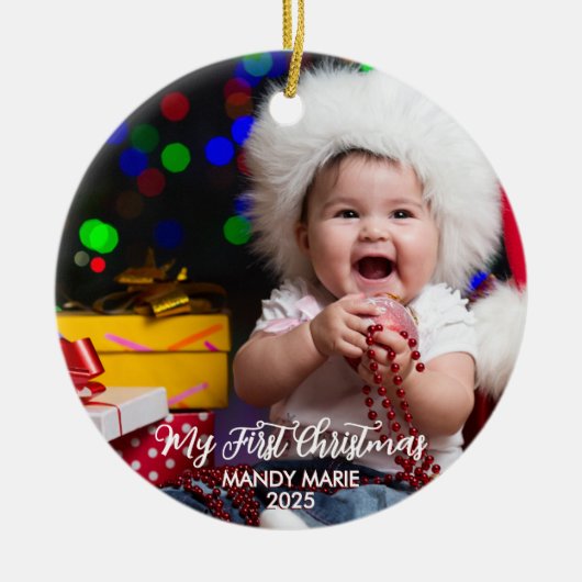 Gedenkwaardige Baby Eerste Kerst Ornament Keepsake (Voorkant)
