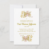 Gedenkwaardige Dierbaren Bloemen in Roze & Goud Notitiekaartje (Achterkant)