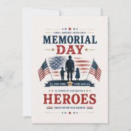 Gedenkwaardige Memorial Day Eer Gevallenen Helden Bedankkaart
