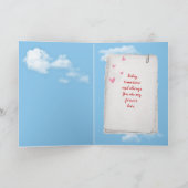 gedenkwaardige rode hartballon in wolken kaart (Binnen)