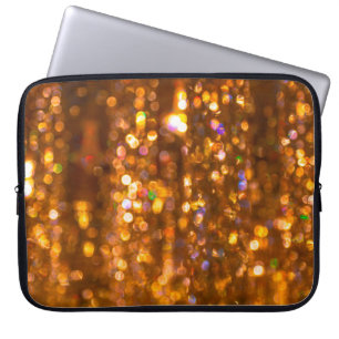 Gedeocaliseerde gouden abstracte kerstachtergrond laptop sleeve
