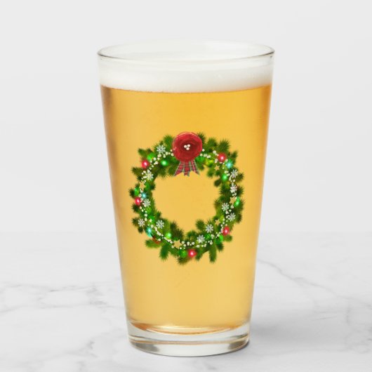 Gedeormeerd kerstfeestmaal glas (Voorkant gevuld)