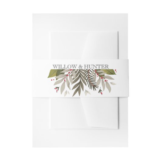 Gedesmuleerde botanische bruiloft uitnodigingen wikkel (Voorkant Voorbeeld)