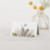 Gedesmuteerde botanische stoffen Theme Wedding Plaatskaartje (Achterkant)