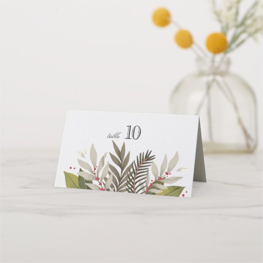 Gedesmuteerde botanische stoffen Theme Wedding Plaatskaartje (Achterkant)