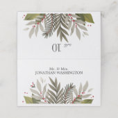 Gedesmuteerde botanische stoffen Theme Wedding Plaatskaartje (Buitenkant ongevouwen)