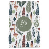 Gedesnoteerde herfstkleuren snijpatroon van bossen medium cadeauzakje (Achterkant)