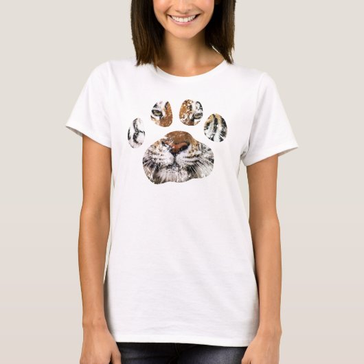  gedessiceerd tijgerpaw t-shirt voor dames (Voorkant)