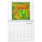 Gedessineerde dieren waterverf kunst kalender (Jan 2027)