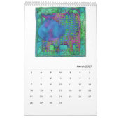 Gedessineerde dieren waterverf kunst kalender (Mar 2027)