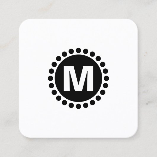 Gedestilleerd cirkelmonster - zwart vierkante visitekaartje (Voorkant)