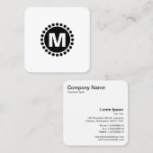 Gedestilleerd cirkelmonster - zwart vierkante visitekaartje (Voorkant / Achterkant)