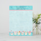 Gedestilleerde cupcakes, aangepaste taart, kantoor custom briefhoofd (Staand voorkant)