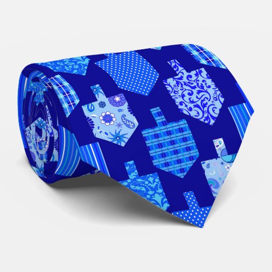 Gedestilleerde Dreidels Blue-Stropdas Stropdas (Opgerold)