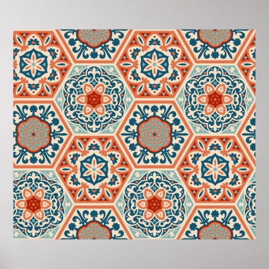 Gedestilleerde gedopte zeskantige keramische tegel poster (Voorkant)