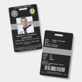 Gedetacheerde Beambte Professioneel Logo Pasfoto I Badge (Voor- en achterkant)