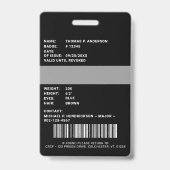 Gedetacheerde Beambte Professioneel Logo Pasfoto I Badge (Achterkant)