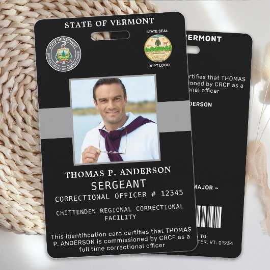 Gedetacheerde Beambte Professioneel Logo Pasfoto I Badge